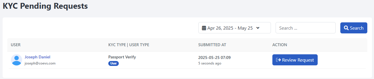 KYC Pending Review